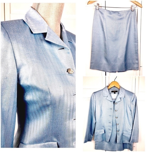BANU PARIS ROBINS EGG BLUE GORGEOUS SUIT - Picture 1 of 7